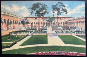 Vintage Postcard 1937 Corner Court at Ringling Art Museum Sarasota, Florida (FL)