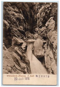 1916 Worschach-Klamm Scene of Falls Austria Antique Posted Postcard