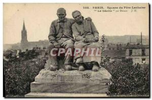 Old Postcard Paris Square Du Pere Lachaise The Decline