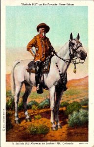 Linen PC Buffalo Bill on his Favorite Horse Isham, Museum on Lookout Mt Colorado