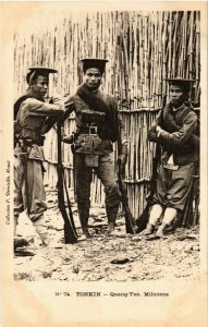 CPA AK INDOCHINA Tonkin Quang-Yen. Miliciens VIETNAM (957910)