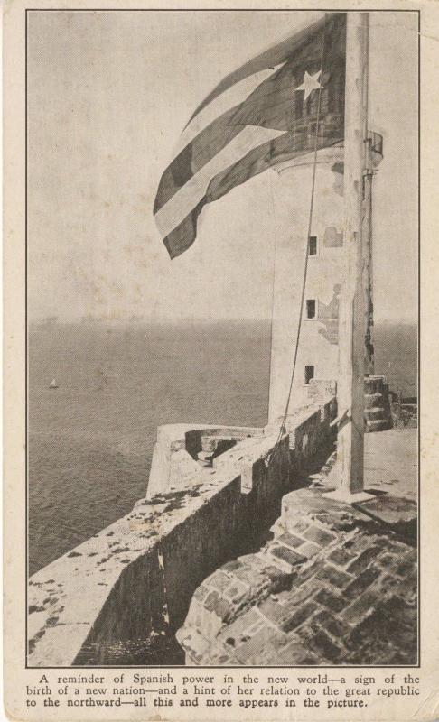 Cuba Flag Lighthouse Morro ~ 'A Reminder Of Spanish Power...' c1925 Postcard