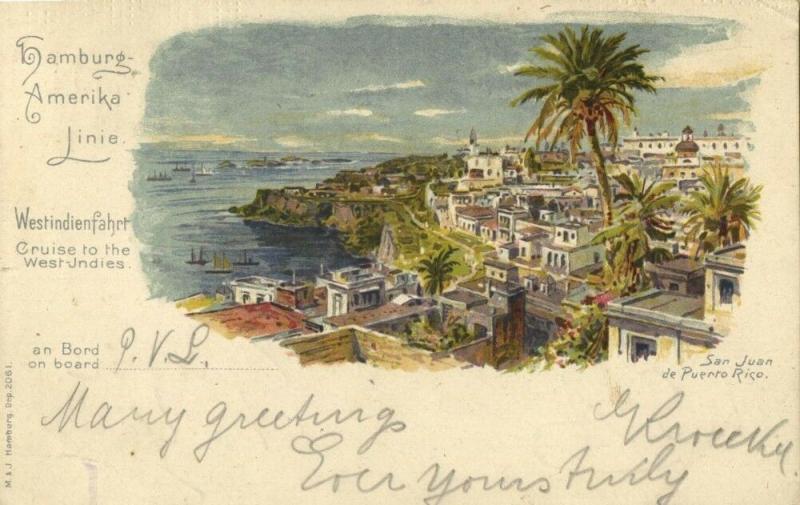 Puerto Rico, SAN JUAN, Partial View (1900s) H.A.L. Litho Postcard