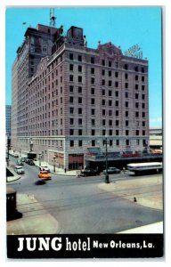 NEW ORLEANS, LA Louisiana ~ Street Scene JUNG HOTEL c1950s  Cars Postcard