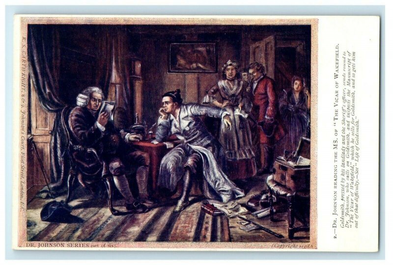 Dr. Johnsons Reading The MS. Of The Vicar Of Wakefield London UK Postcard