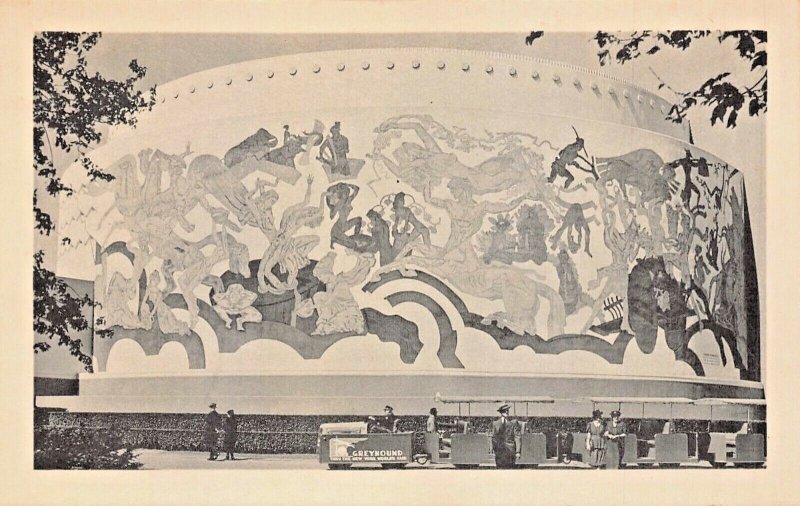 NEW YORK~1940 WORLDS FAIR MURAL~FOOD BY PIERRE BOUDELLE~PHOTO POSTCARD
