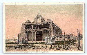 PUEBLO of COCHITI, NM New Mexico ~ The OLD CHURCH ~ Fred Harvey c1910s Postcard
