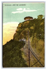 Corcovado Railway Tram Rio De Janeiro Brazil UNP DB Postcard L17