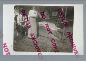 RPPC 1910 CARNIVAL Fair CONCESSION STAND Food CRACKER JACK B&R Nectar Root Beer