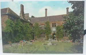 Vintage Postcard The Terrace Patio Seckford Hall Hotel Woodbridge Suffolk 1970s