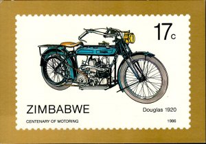 IMN02481 douglas 1920 zimbabwe centenary of motoring maxim card moto motorcycle 