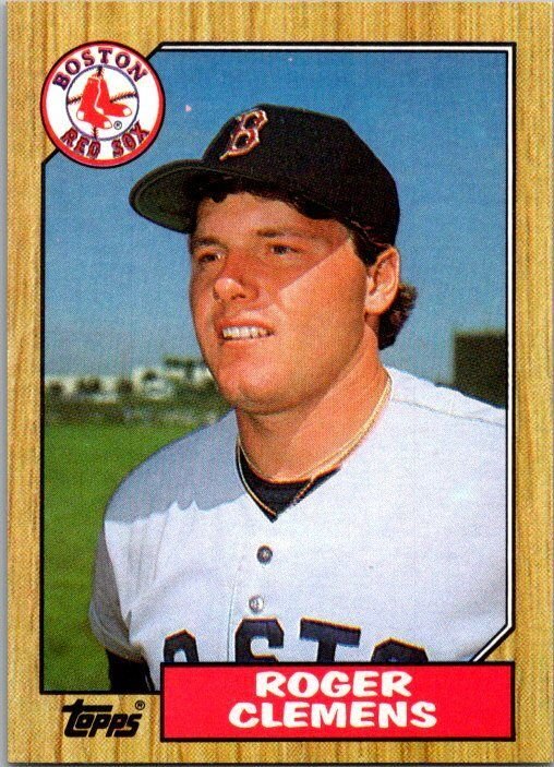 1987 Topps Baseball Card Roger Clemens Boston Red Sox sk3203