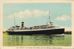 SS Hamonic' Ship Port Arthur Fort William ON Ontario PECO Postcard G49