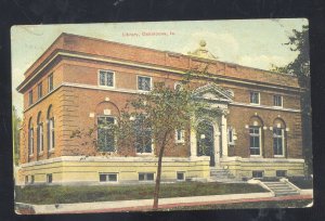 OSKALOOSA IOWA LIBRARY BUILDING VINTAGE POSTCARD 1910