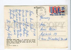 422244 USA to GERMANY 1973 year Chicago north shore RPPC