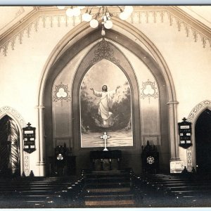 c1910s Church Chapel RPPC Quinquagesima Sunday pre-Lent Service Real Photo A143