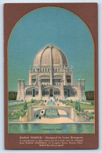 1924 Worcester Massachusetts Postcard Bahai Convention Temple Universal House