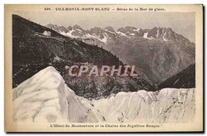 Old Postcard Chamonix Serac De La Mer De Glace Hotel montenvers and the chain...