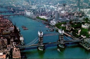 England London Aerial View Tower Bridge and City