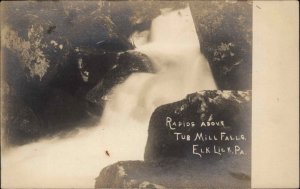 Elk Lick Pennsylvania PA Tub Mill Falls Waterfall Real Photo c1910 Postcard