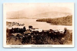 Postcard Australia Tasmania Hobart From Bellerive 1925 US Navy Fleet RPPC G17