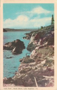 Canada Jack Fish North Shore Lake Superior Linen Postcard 03.55