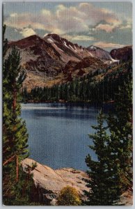 Bear Lake Rocky Mountain National Park Colorado 1940s Union Pacific RR Postcard