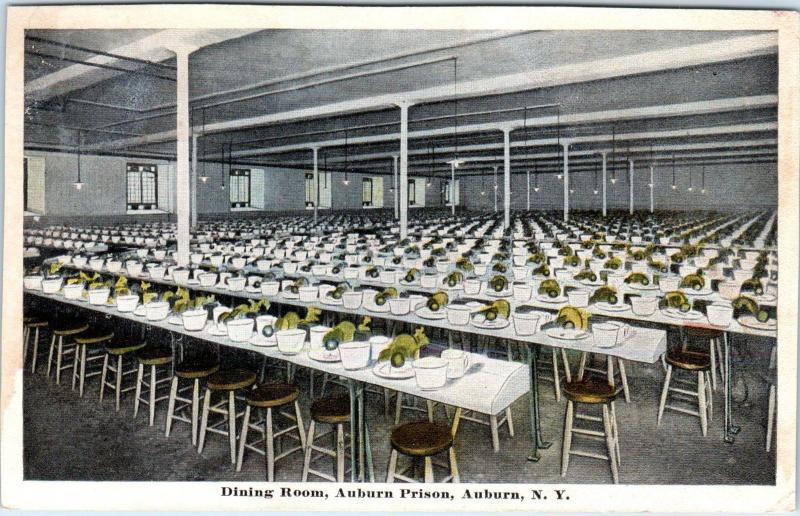 AUBURN, NY New York    DINING ROOM  Auburn  PRISON   1920    Postcard