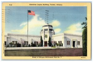 1947 American Legion Building Exterior Tucson Arizona AZ Posted Plants Postcard