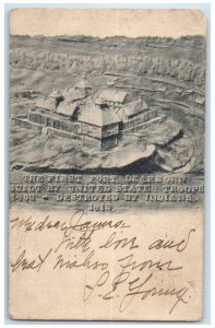 1906 The First Fort Dearborn Built By US Troops Destroyed By Indians MI Postcard
