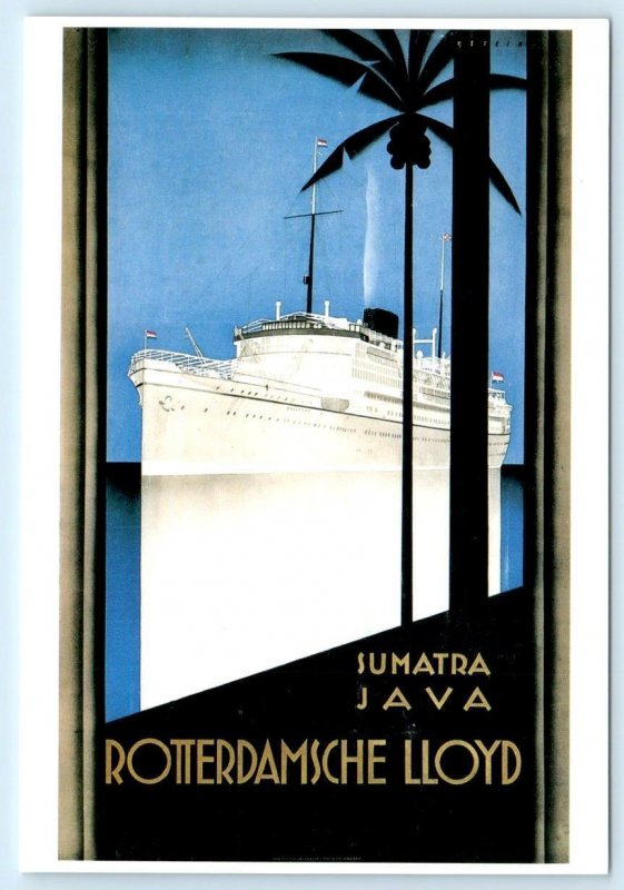 SUMATRA, JAVA ~ Repro Poster Style ROTTERDAMSCHE LLOYD V. Stein 4x6 Postcard