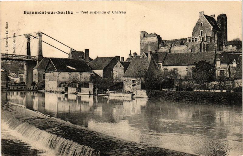 CPA BEAUMONT-sur-SARTHE - Pont suspendu et Chateau (390919)