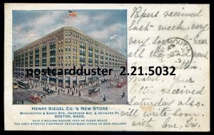 h3160 - BOSTON Mass. Postcard 1905 Henry Siegel Store