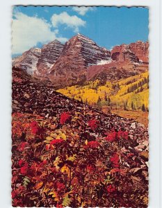 Postcard Maroon Bells Peaks, Colorado