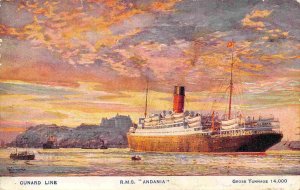 RMS Andania Ship Ocean Liner Cunard Line postcard