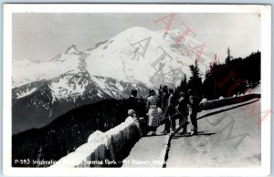 c1940s Ashford, WA Sunrise Park RPPC Inspiration Point Mt Rainier Cooke Vtg A165