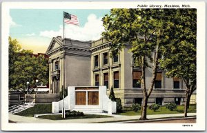 Public Library Manistee Michigan MI Building and Grounds Postcard