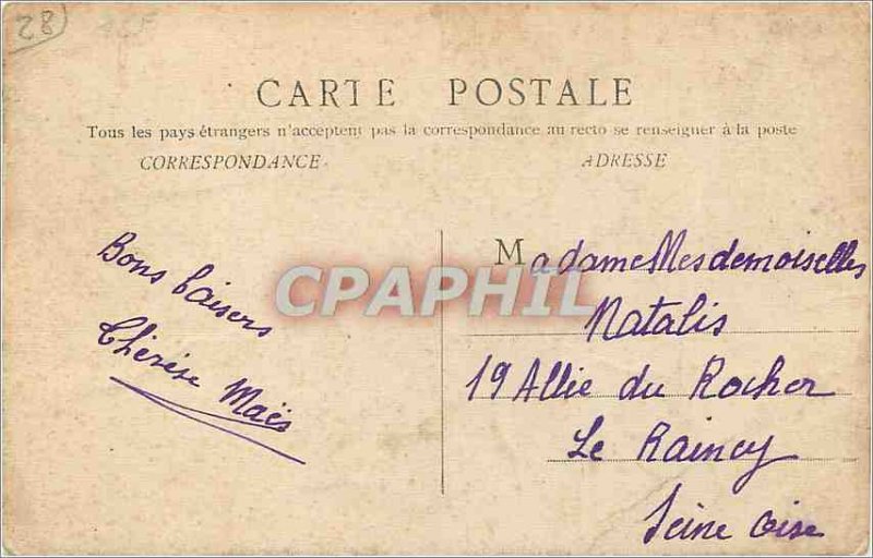 Old Postcard Chateaudun Chateau seen Griffin (map TOILEE)