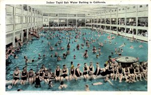 California - Indoor Tepid Salt Water Bathing - Crowded Pool - c1920