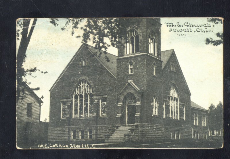 JEWETT OHIO METHODIST EPISCOPAL CHURCH VINTAGE POSTCARD LANDIS ORRVILLE OH.