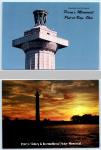 2 Postcards PUT IN BAY, OH ~Observation Tower PERRY'S MONUMENT Sunset 2006~4x6