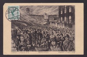 GERMANY 1928 postcard, Closing time. Etched by Franz Graf, USED
