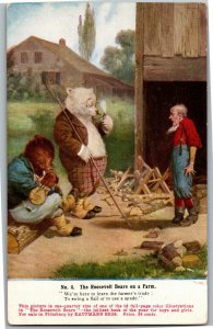 Roosevelt Bears on a Farm Undivided Back Vintage Postcard W24