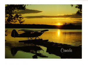 Large 5 X 7 Airplane with Pontoons, Beautiful Sunset, Canada