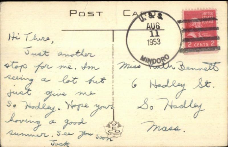 Naval Ship Cancel Cover USS Mindoro 1953 Mandeville Jamaica View Postcard