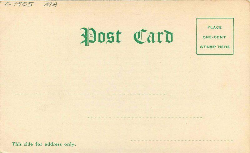 Boston Light Massachusetts Approaching Thieves C-1905 Postcard undivided 5741