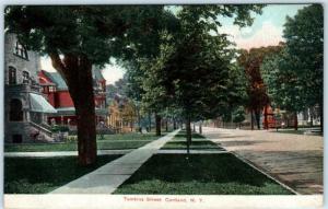 CORTLAND, New York  NY   TOMKINS STREET Scene ~ Residences  1909  Postcard