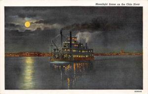Steamer  Moonlight  on the Ohio River