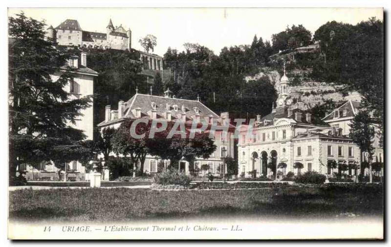 Old Postcard The Uriage Thermal Establishment and Chateau