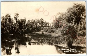 c1910s Lake City, Mich RPPC Muskegon? River Real Photo Outdoors Postcard A99